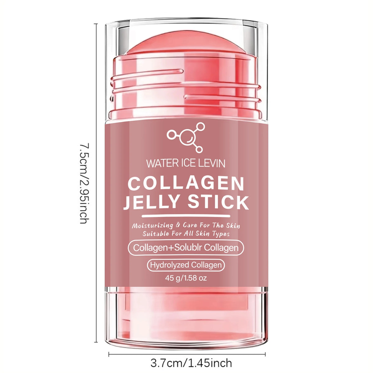 Water Ice Levin Collagen Neck Face Jelly Stick. Moisturizing Lifting Smoothing Care. Triple Collagen Blend. All Skin Types. 45g.