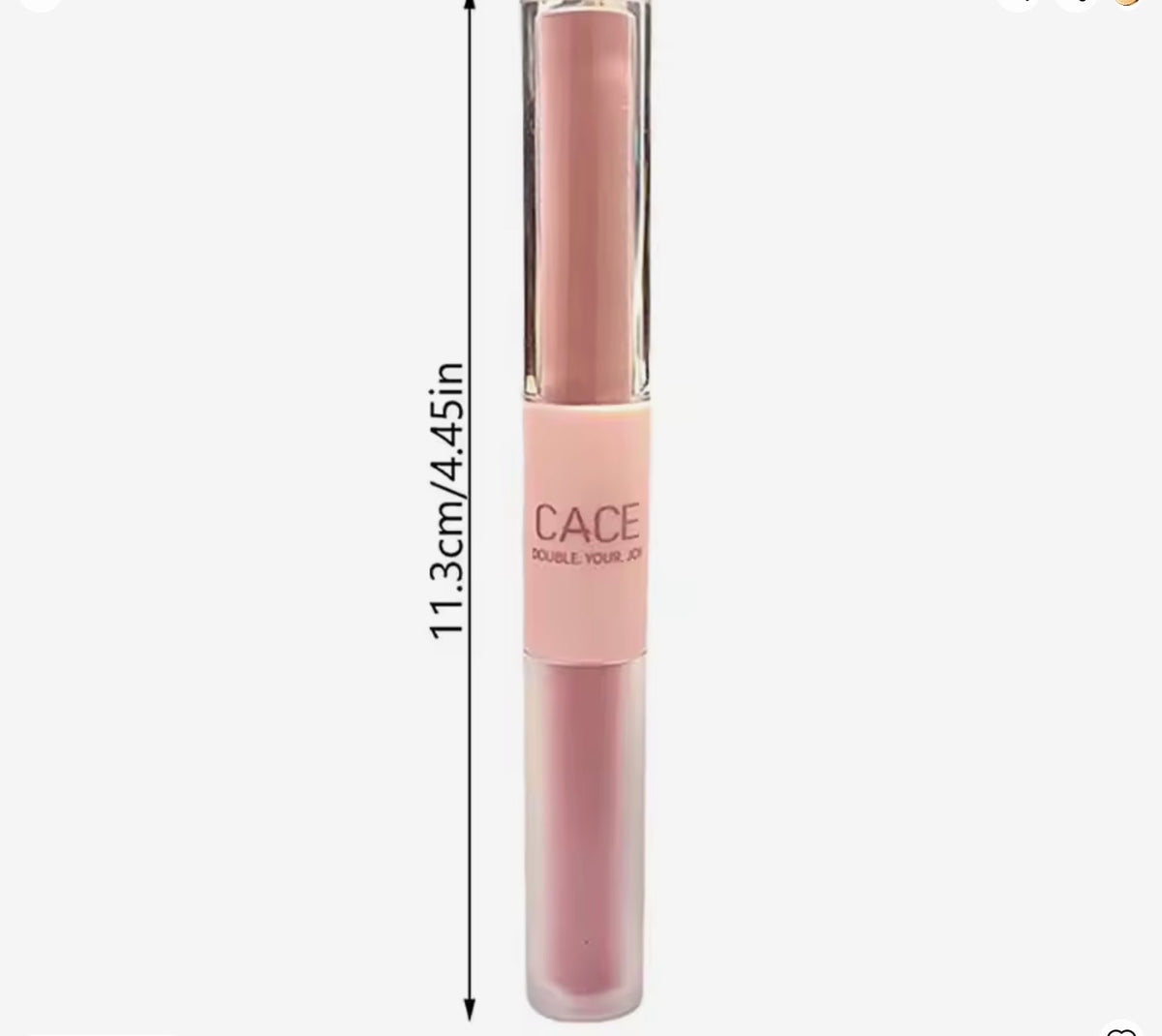 1Pcs Durable Matte Velvet Lip Gloss Tint Liquid Waterproof Lips Glaze Double Head Sexy Red Lipstick Makeup Cosmetics