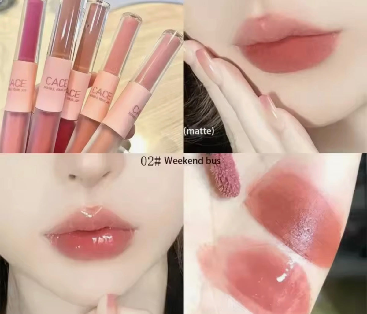 1Pcs Durable Matte Velvet Lip Gloss Tint Liquid Waterproof Lips Glaze Double Head Sexy Red Lipstick Makeup Cosmetics