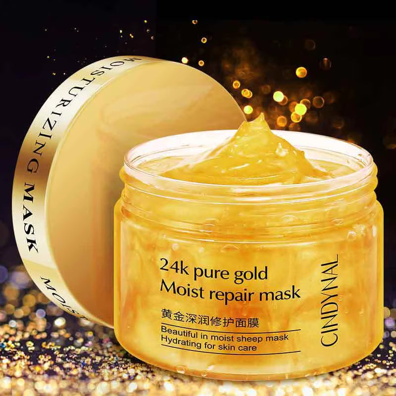 24K Gold Sleeping Mask Moisturizing Shrinkage Pore Skin Care Hyaluronic acid Gel Anti-Aging Oil-control Whitening Night Mask