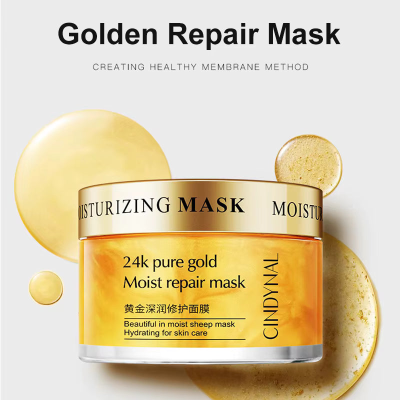 24K Gold Sleeping Mask Moisturizing Shrinkage Pore Skin Care Hyaluronic acid Gel Anti-Aging Oil-control Whitening Night Mask